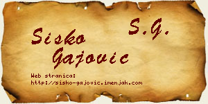 Sisko Gajović vizit kartica
